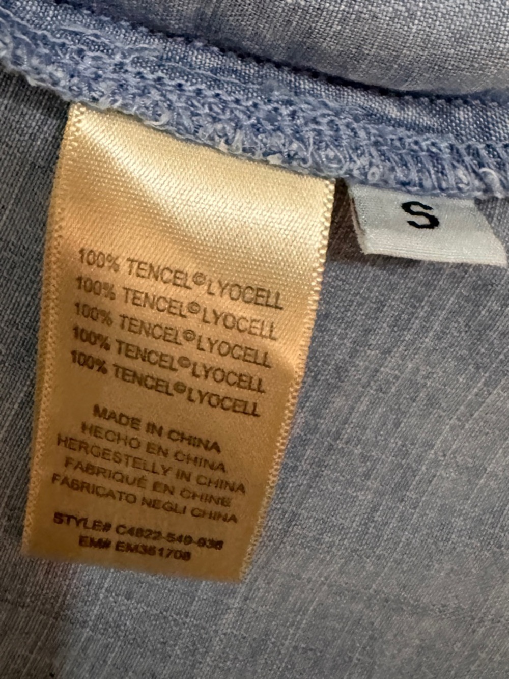 Cloth & Stone Soft 100% Tencel Blue Short Sleeve Button Down Shirt Small - Picture 6 of 9